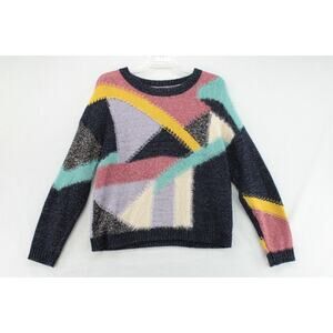 ANTHROPOLOGIE Moth Sweater Women's Large Geometric Artsy Pullover Knit Party